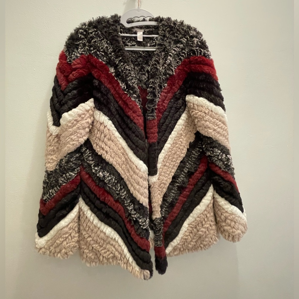 Aqua faux fur fashion jacket